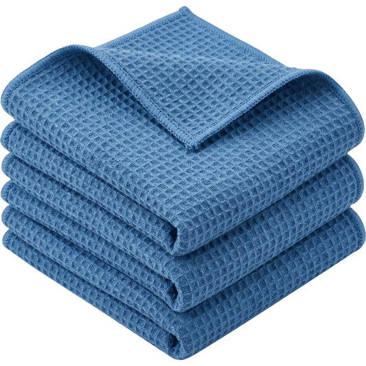 Xvzo Waffle Dish Cloths 28 x 28 cm Blue 4 Pack - Product view