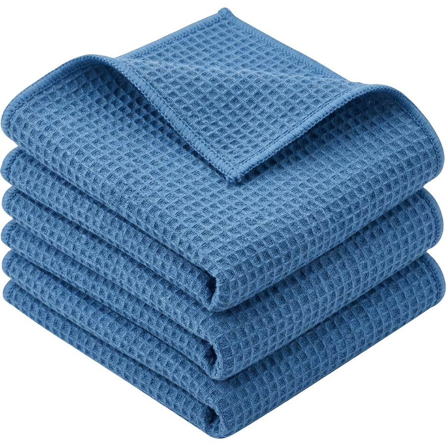 Xvzo Waffle Dish Cloths 28 x 28 cm Blue 4 Pack