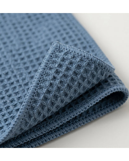 Xvzo Waffle Microfiber Cleaning Cloth Slate Blue 6 Pack - Detail view